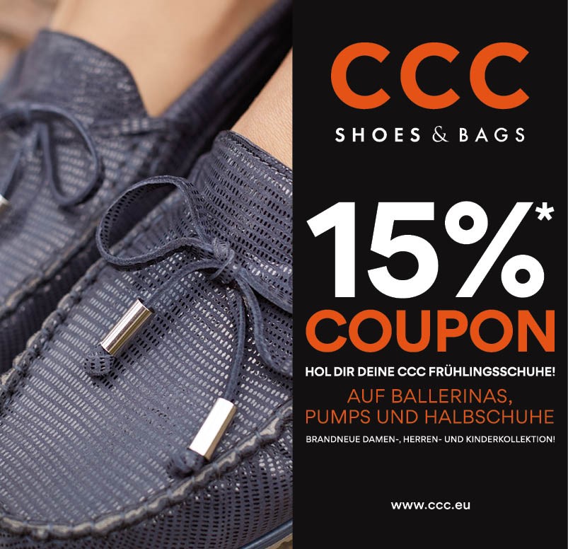 15 %-Coupon bei CCC shoes \u0026 bags 